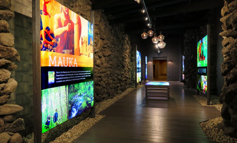 In its cultural exhibit area, the Turtle Bay Resort, Kahuku, Hawaii, displays images using Direct LED Frames to educate and inspire. (Images courtesy of Direct LED Frames)